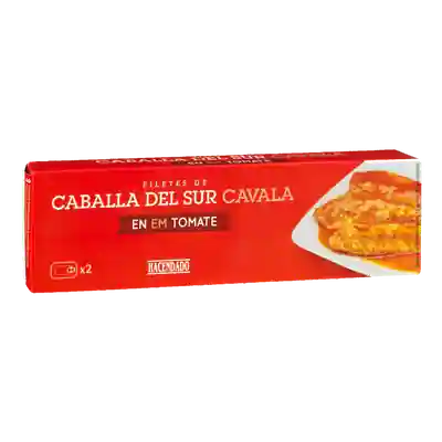 Foto del envase de Filetes de caballa del sur en tomate Hacendado