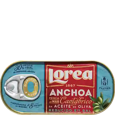 Foto del envase de Filete de anchoa bajo en sal 50 g