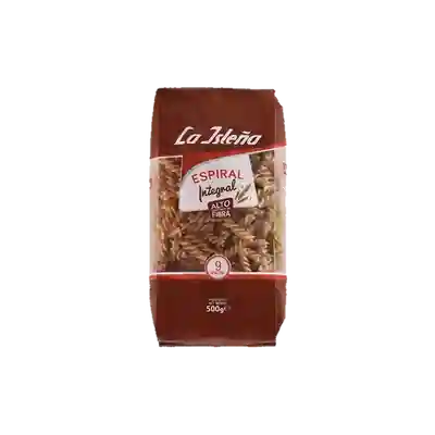 Foto del envase de La Isleña macarrones espirales integrales 500 g