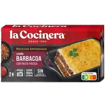Foto del envase de Lasaña Barbacoa La Cocinera 500 g.