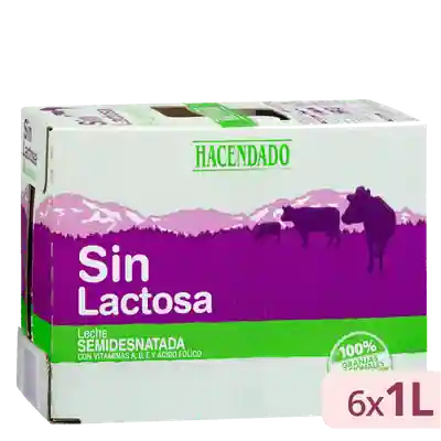 Package photo of Leche semidesnatada sin lactosa Hacendado