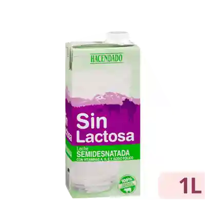 Package photo of Leche semidesnatada sin lactosa Hacendado
