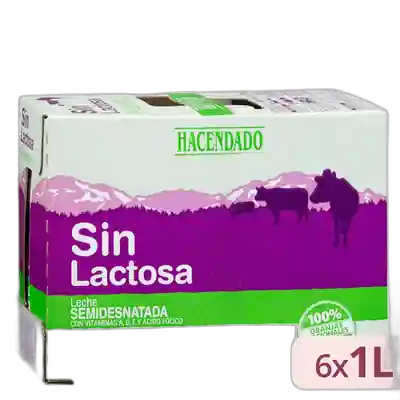 Package photo of Leche semidesnatada sin lactosa Hacendado