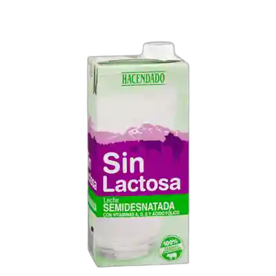 Package photo of Leche semidesnatada sin lactosa Hacendado