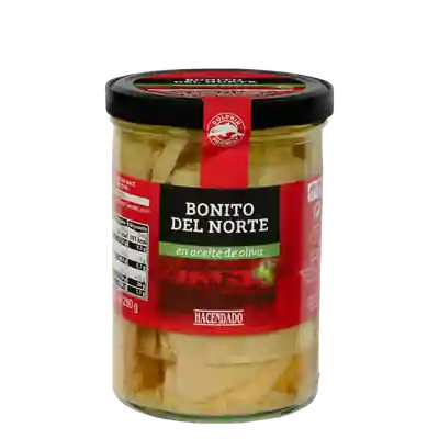 Foto del envase de Filetes de bonito del norte en aceite de oliva Hacendado