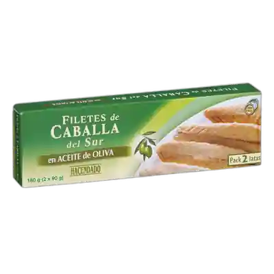 Foto del envase de Filetes de caballa del sur en aceite de oliva Hacendado