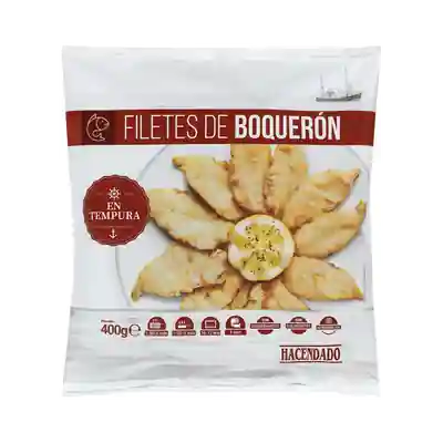 Foto del envase de Filetes de boquerón en tempura Hacendado ultracongelado