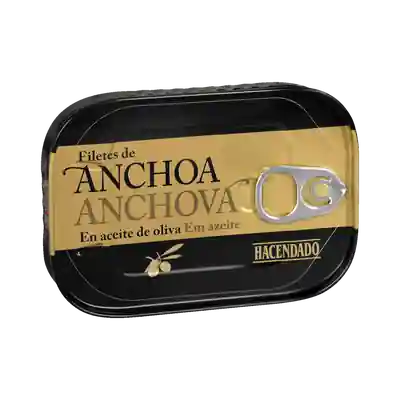 Foto del envase de Filetes de anchoa en aceite de oliva Hacendado