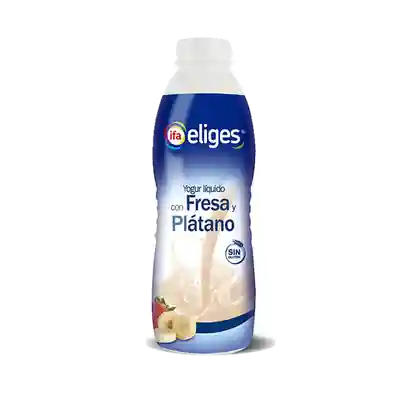 Foto del envase de Ifa Eliges yogur líquido de fresa y plátano 1 l